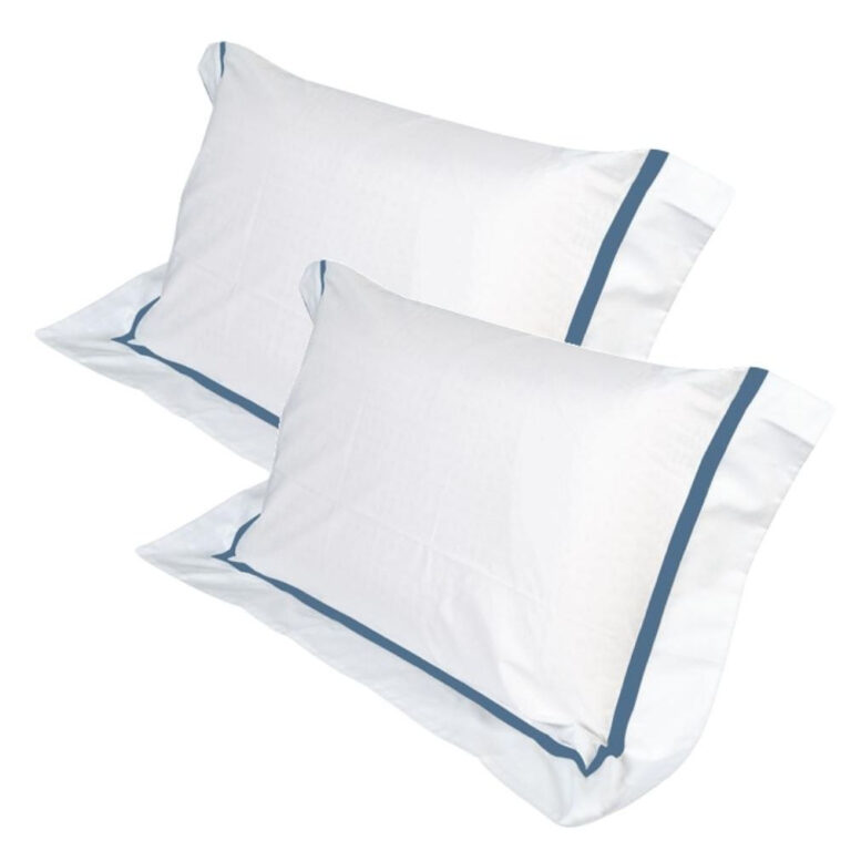 Paire d'oreillers avec taie d'oreiller blanche et bleue élégante- Dalì
