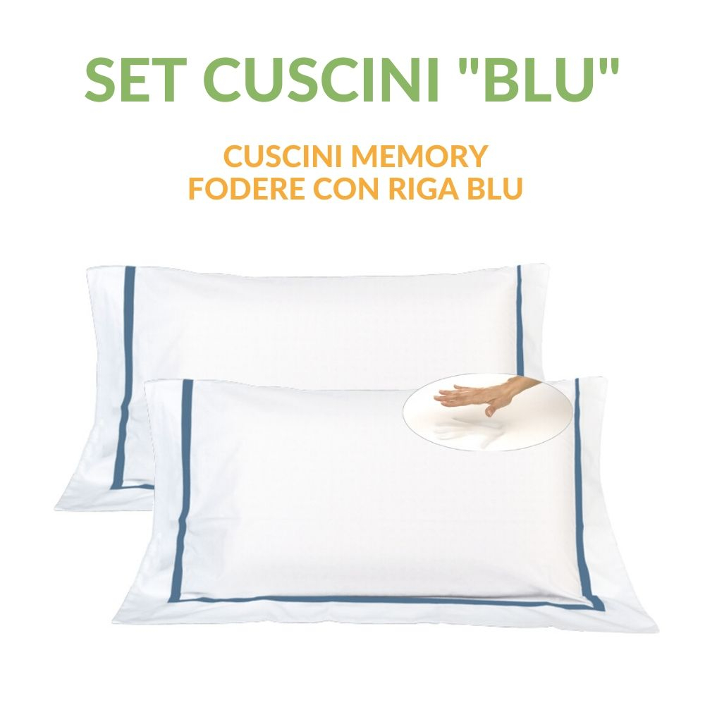 Paire d'oreillers avec taie d'oreiller blanche et bleue élégante- Dalì - 5