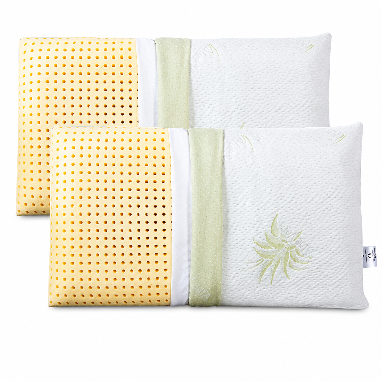 Paire d'oreillers mémoire 40x70 haut 12 cm ALOE VERA