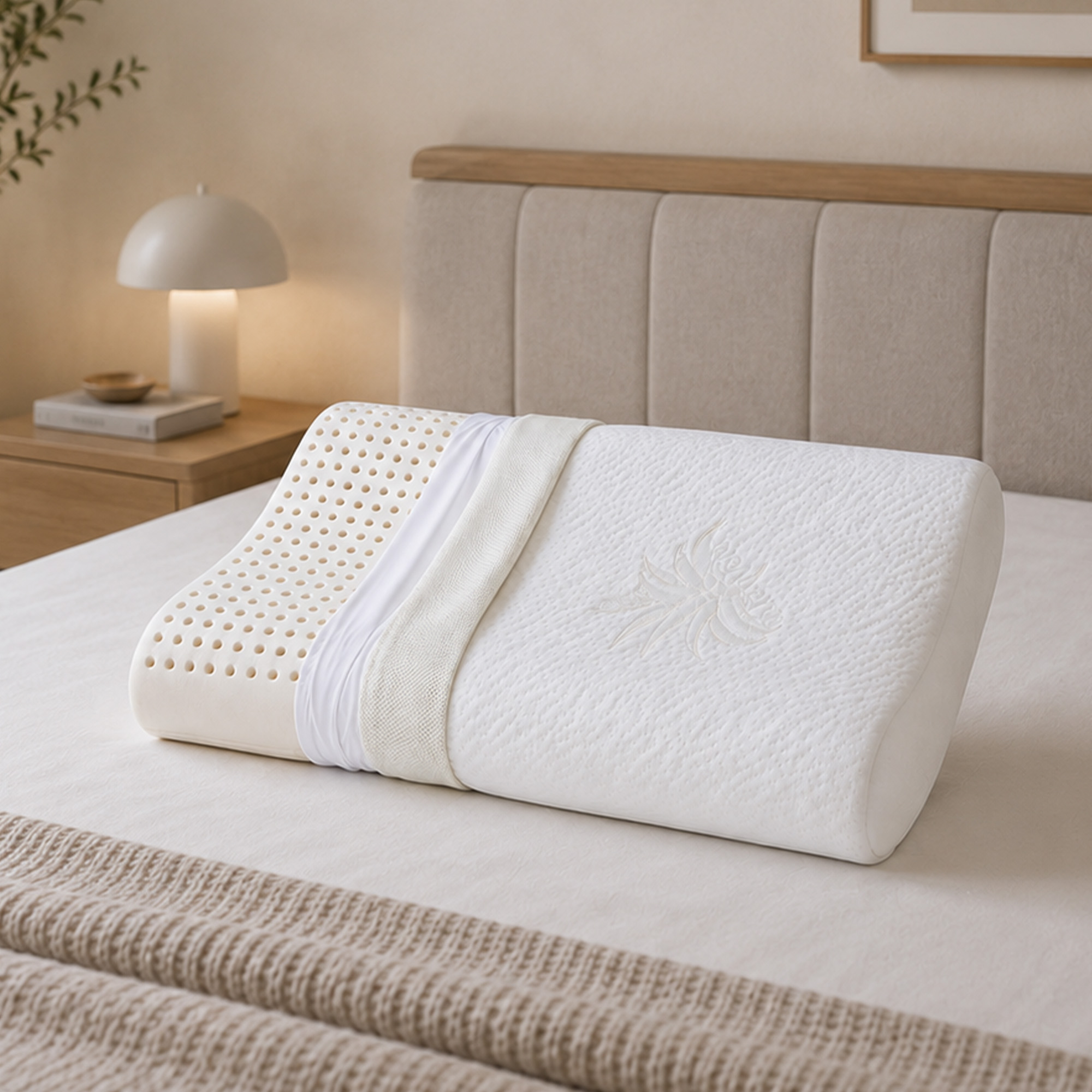 Oreiller cervical à Mémoire de forme en tissu ALOE VERA - 2