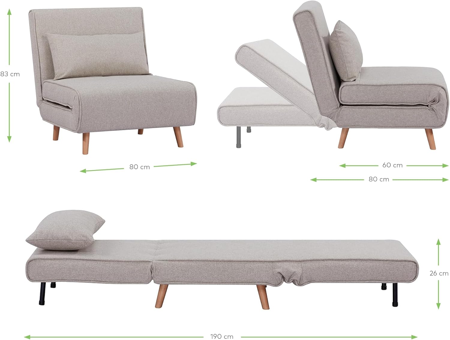 Fauteuil-lit convertible, Canapé Simple Clic Clac | Foldy - 2 Fauteuil-lit convertible, Canapé Simple Clic Clac | Foldy - 2