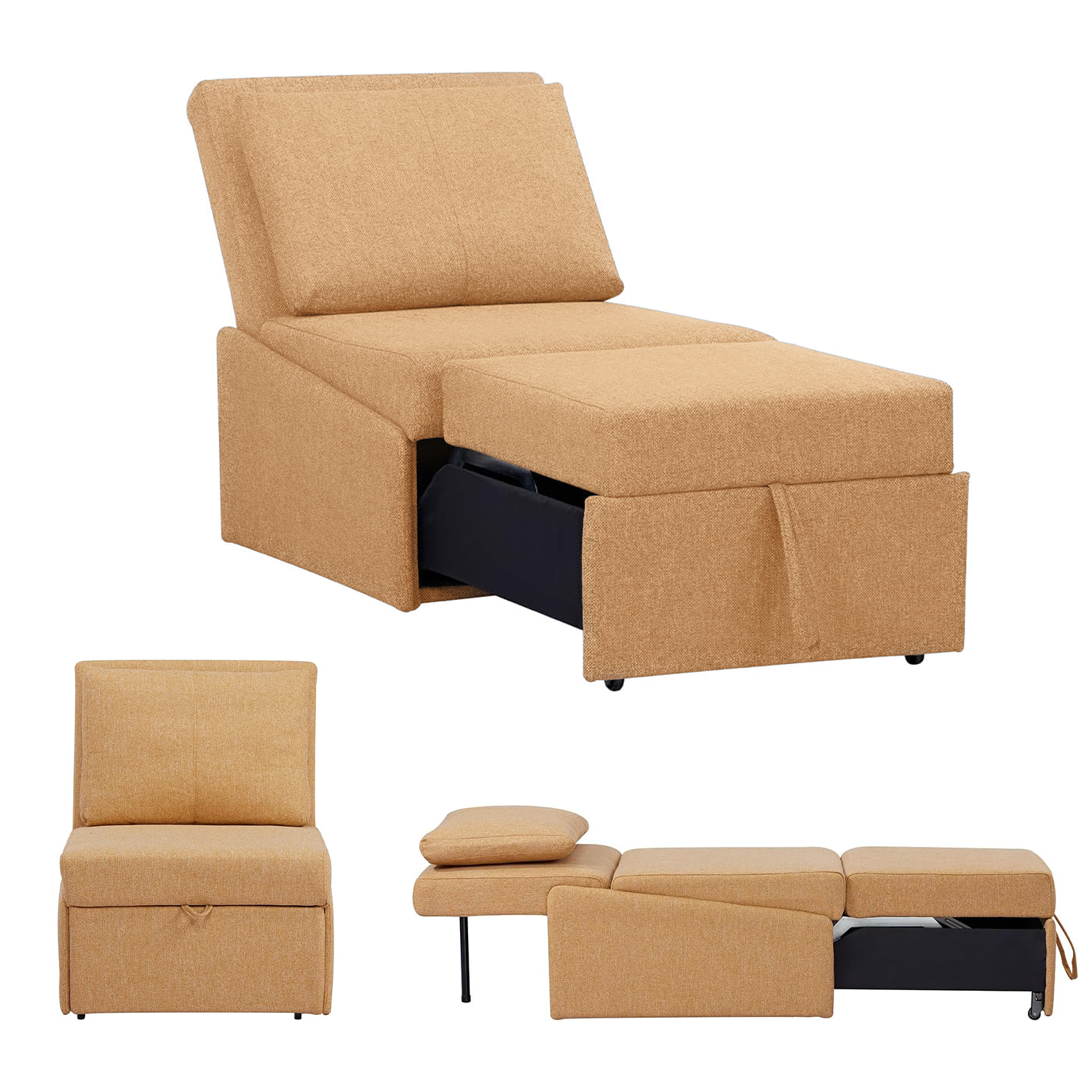 Fauteuil Pouf Lit Simple avec Matelas | Sofy